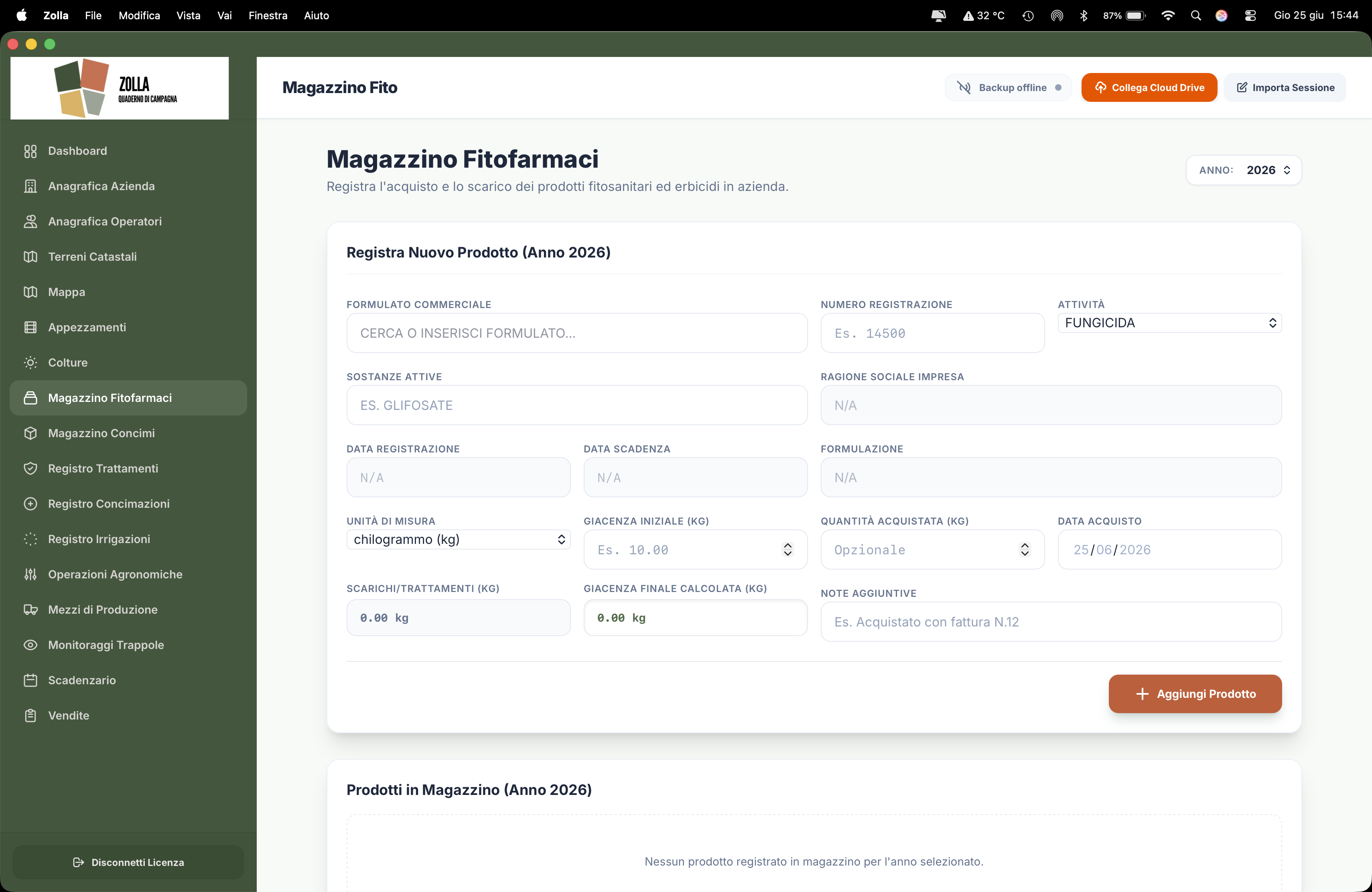 Magazzino Fitofarmaci