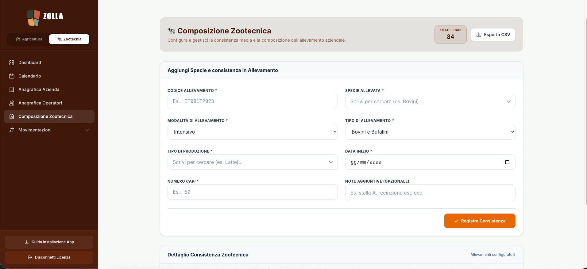 Composizione Zootecnica