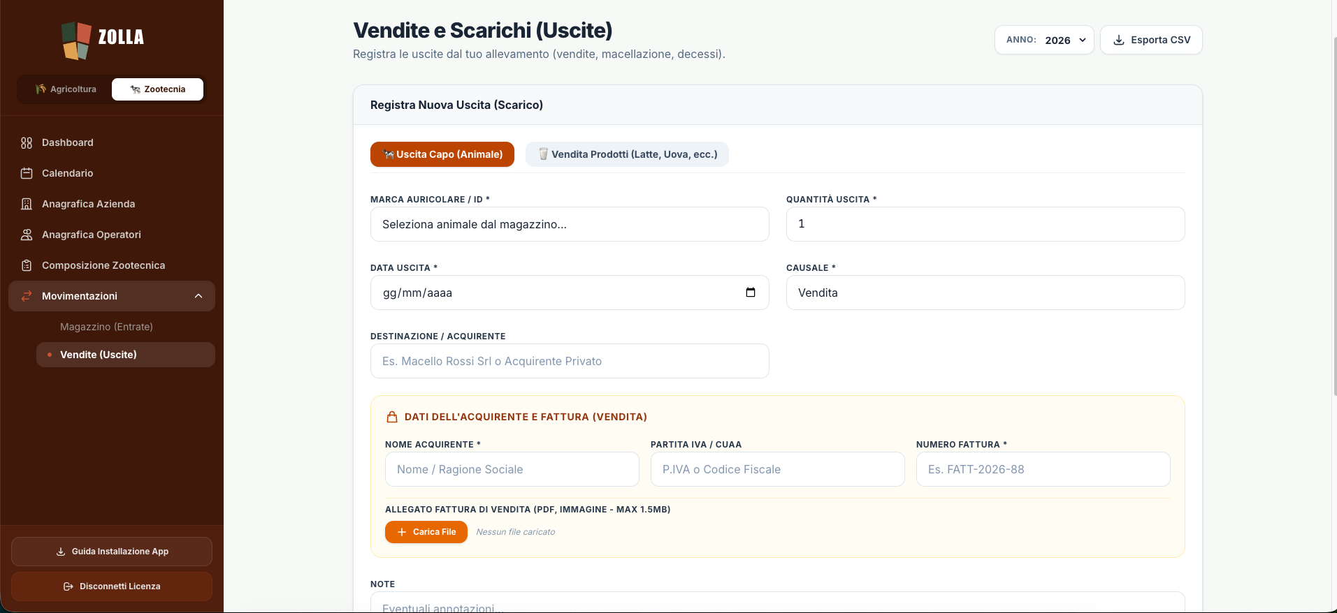Vendite e Uscite